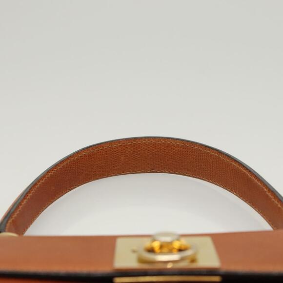 CELINE Hand Bag Leather Brown Gold - Picture 9 of 13